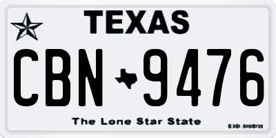 TX license plate CBN9476