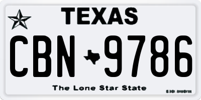 TX license plate CBN9786
