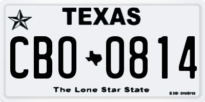 TX license plate CBO0814