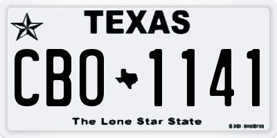TX license plate CBO1141