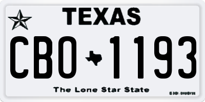 TX license plate CBO1193