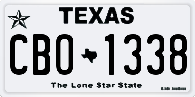 TX license plate CBO1338