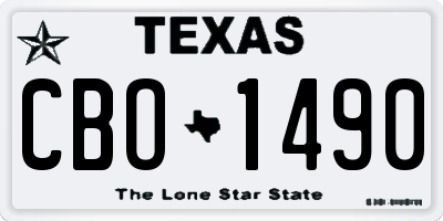 TX license plate CBO1490