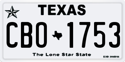 TX license plate CBO1753
