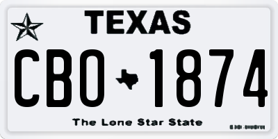 TX license plate CBO1874