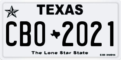 TX license plate CBO2021