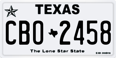 TX license plate CBO2458
