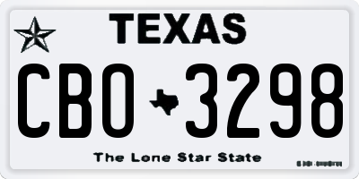 TX license plate CBO3298