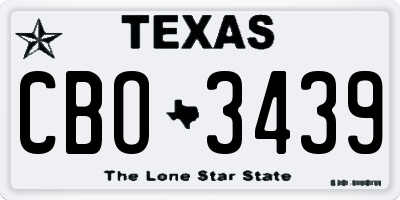 TX license plate CBO3439