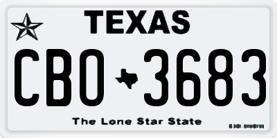 TX license plate CBO3683