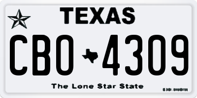 TX license plate CBO4309