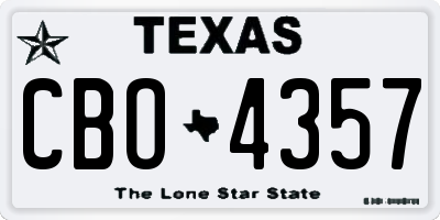 TX license plate CBO4357
