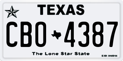 TX license plate CBO4387