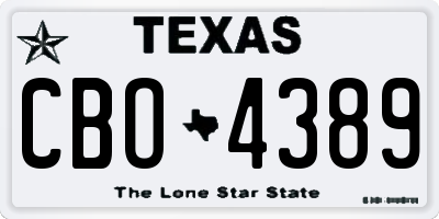 TX license plate CBO4389
