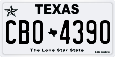 TX license plate CBO4390
