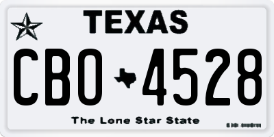 TX license plate CBO4528