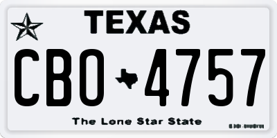 TX license plate CBO4757