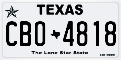 TX license plate CBO4818