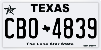 TX license plate CBO4839