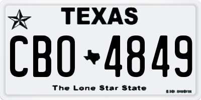 TX license plate CBO4849