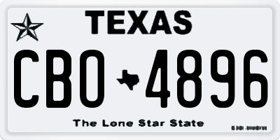 TX license plate CBO4896