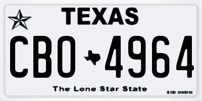TX license plate CBO4964