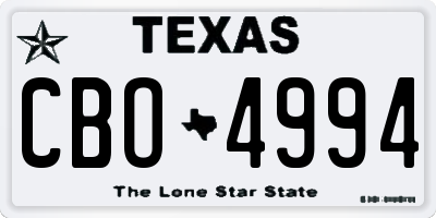 TX license plate CBO4994