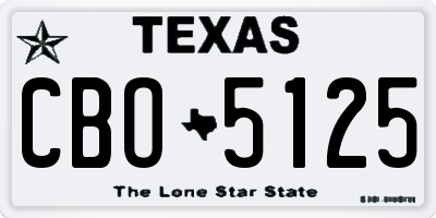 TX license plate CBO5125