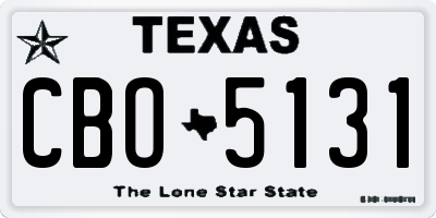 TX license plate CBO5131