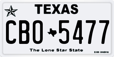 TX license plate CBO5477