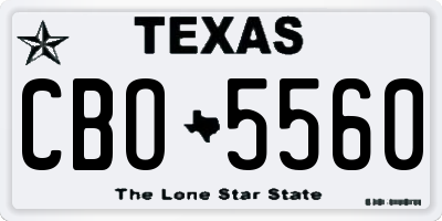 TX license plate CBO5560