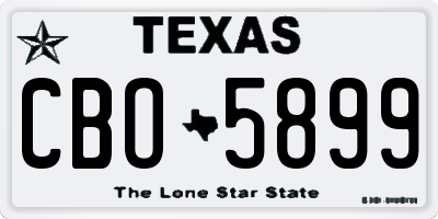 TX license plate CBO5899