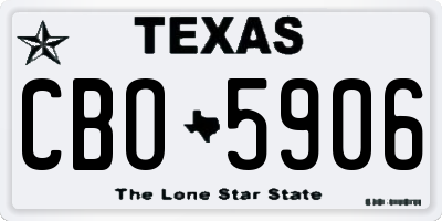 TX license plate CBO5906