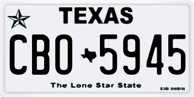 TX license plate CBO5945