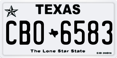 TX license plate CBO6583