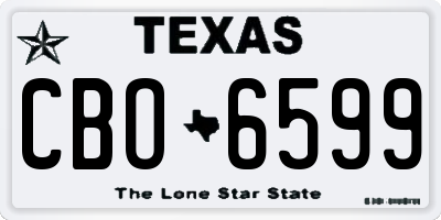 TX license plate CBO6599