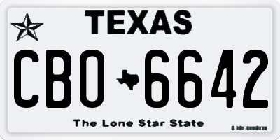 TX license plate CBO6642