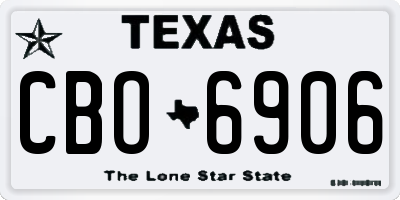 TX license plate CBO6906
