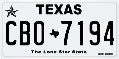 TX license plate CBO7194