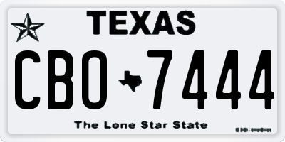 TX license plate CBO7444