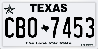 TX license plate CBO7453