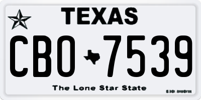 TX license plate CBO7539