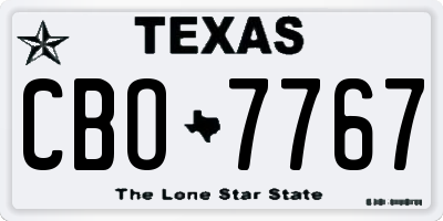 TX license plate CBO7767