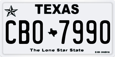 TX license plate CBO7990