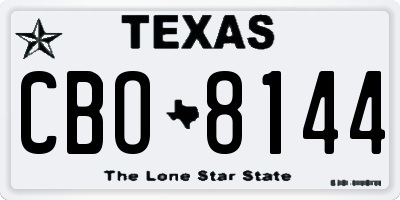 TX license plate CBO8144