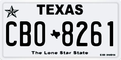TX license plate CBO8261