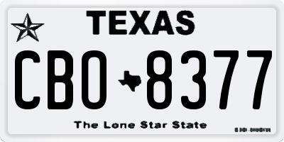 TX license plate CBO8377
