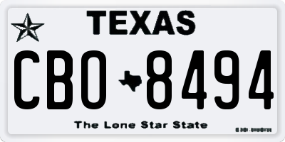 TX license plate CBO8494