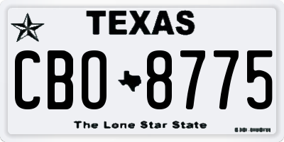 TX license plate CBO8775