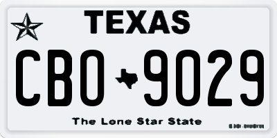TX license plate CBO9029